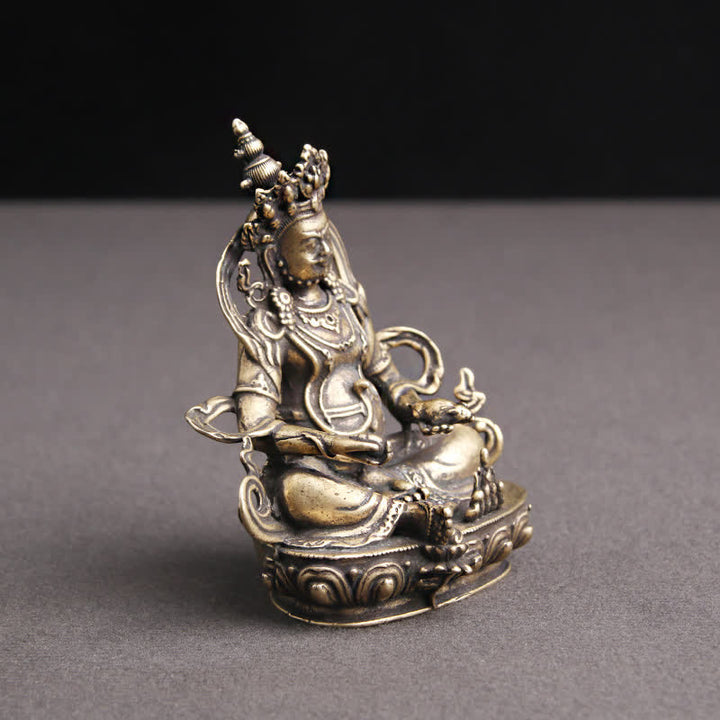 Buddha Stones Jambhala Bodhisattva Figurina Serenità Statua di Rame Decorazione - image 4
