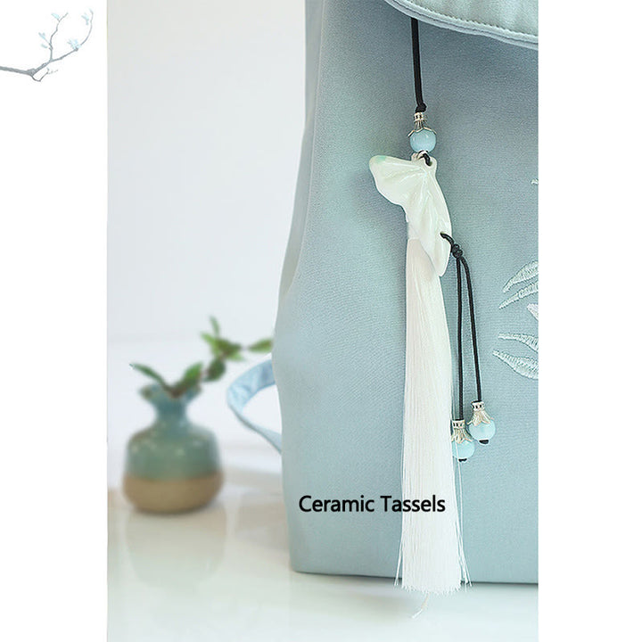 Zaino in tela di grande capacità ricamato a mano Buddha Stones - image 7