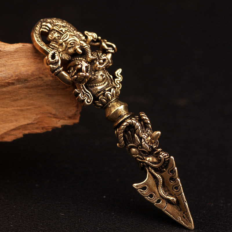 Collana con ciondolo del potere spirituale del Dio elefante della ricchezza Dorje Vajra, Ganesh tibetano Ganpati - image 1
