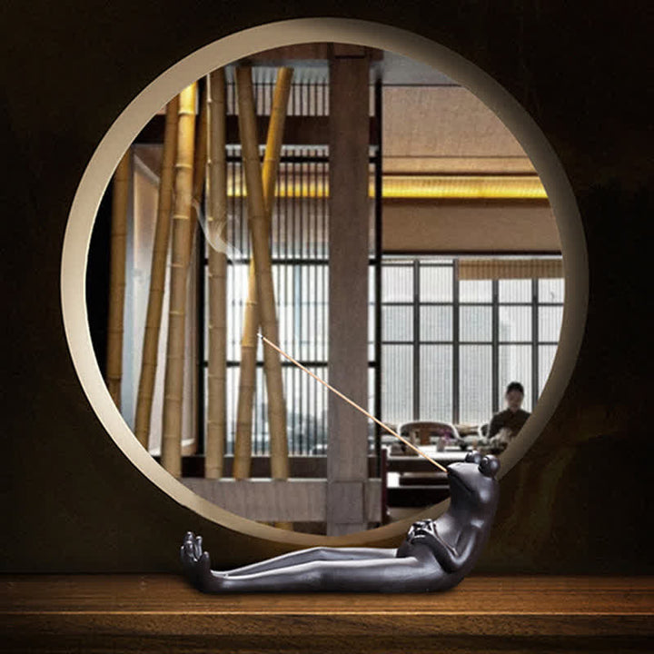 Bruciatore di incenso di guarigione spirituale in ceramica a forma di rana da meditazione - image 8