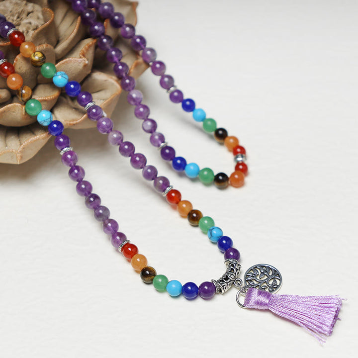 Buddha Stones, cristalli curativi, Mala, perline da preghiera, 108 bracciali multistrato per meditazione e guarigione