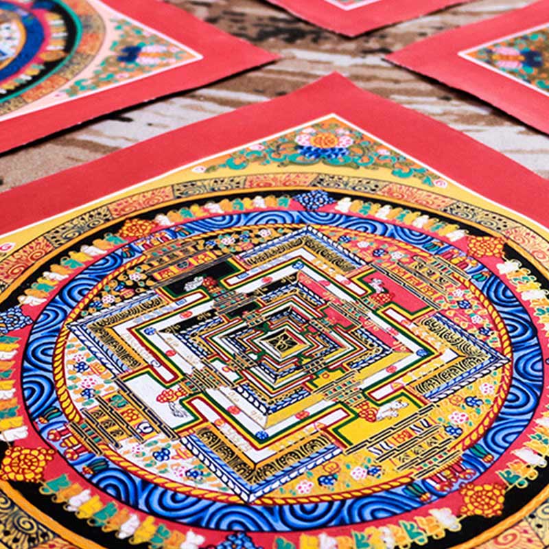 Pittura tibetana fatta a mano Thangka Mandala Blind Box Motivo colore casuale