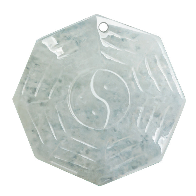 Ciondolo con collana di fortuna Bagua Yin Yang in giada naturale - image 9
