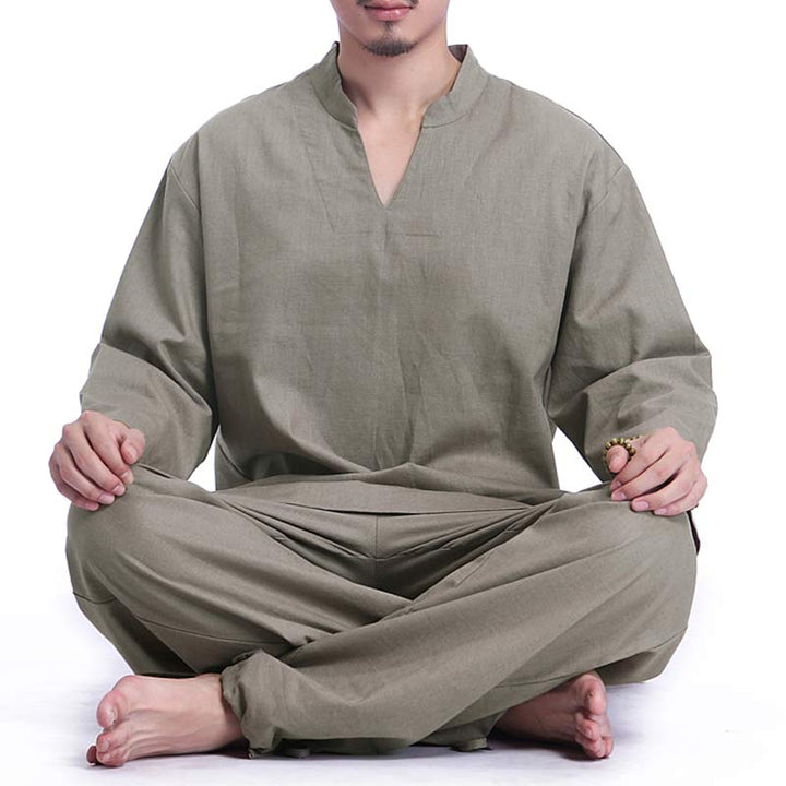 Buddha Stones Meditazione Preghiera Spirituale Zen Pratica Yoga Abbigliamento Uomo Set - image 2