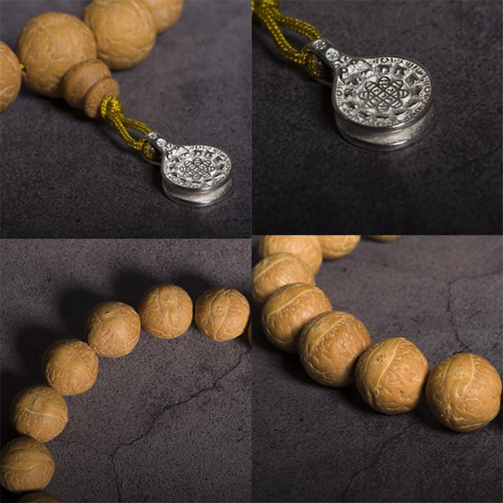 Buddha Stones Bodhi Seme Fortuna Auspicio Mala da polso Nappa Mala tascabile