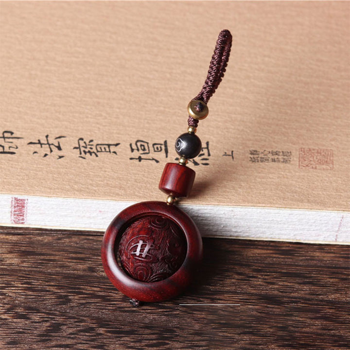 Buddha Stones Tibetano Piccola Foglia Sandalo Rosso Ebano Fortuna Protezione Rotazione Decorazione