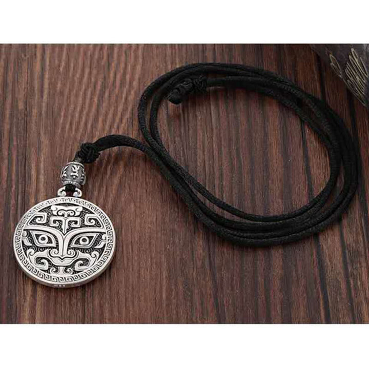Collana con ciondolo di ricchezza Taotie, creatura mitologica FengShui fortunata