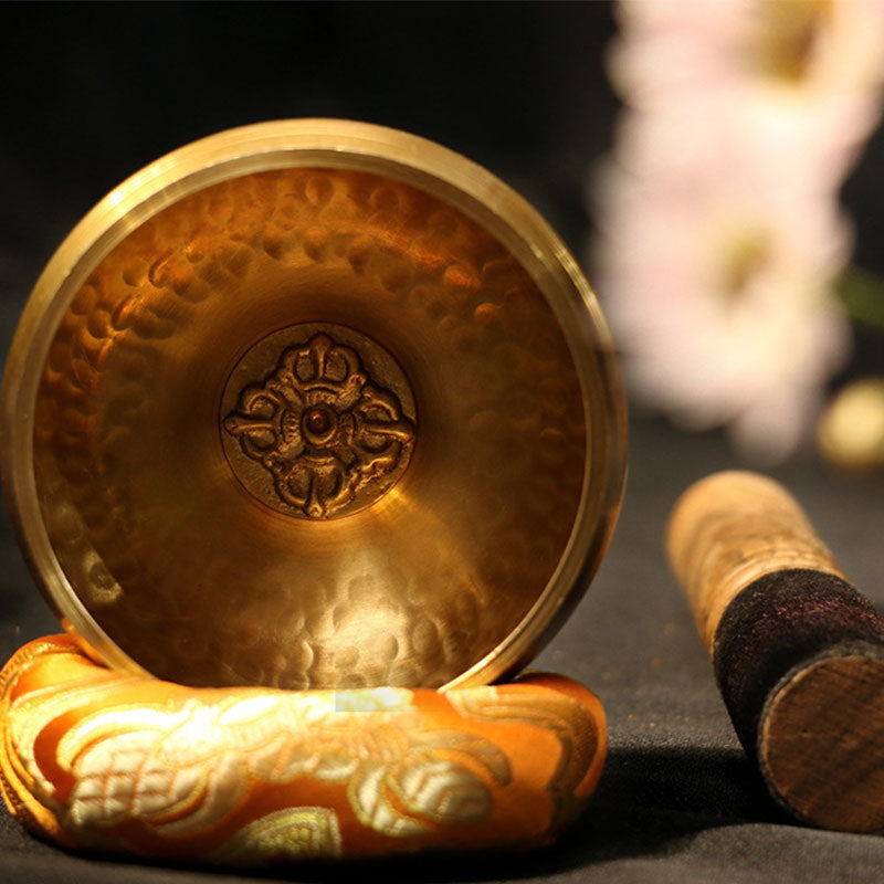 Buddha Stones Ciotola sonora tibetana realizzata a mano per il relax e la meditazione consapevole. Set di ciotole sonore. - 3,14 pollici (8 cm) - image 0