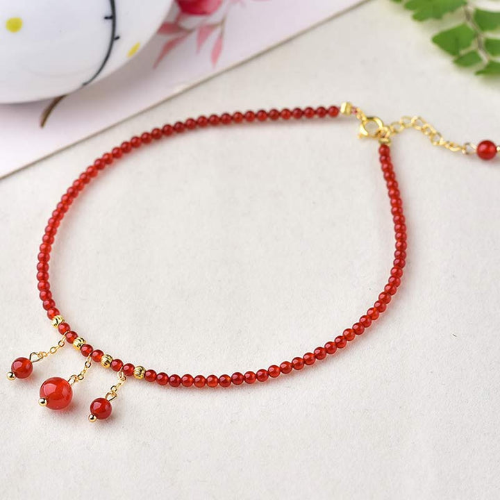 Cavigliera in agata rossa Confidence Calm