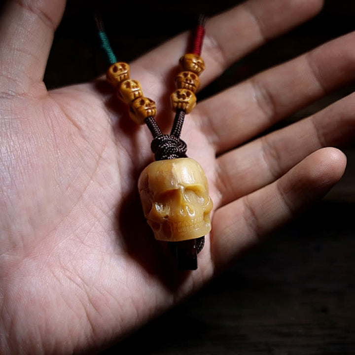 Buddha Stones Tibetano Osso di Cammello Teschio Il Signore del Cadavere Collana con Ciondolo per la Protezione della Foresta