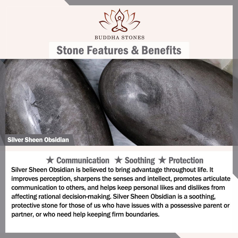 Buddha Stones Argento naturale Ossidiana lucida Ossidiana nera Leone Mala da polso Protezione Nappe Mala tascabile Decorazione per auto