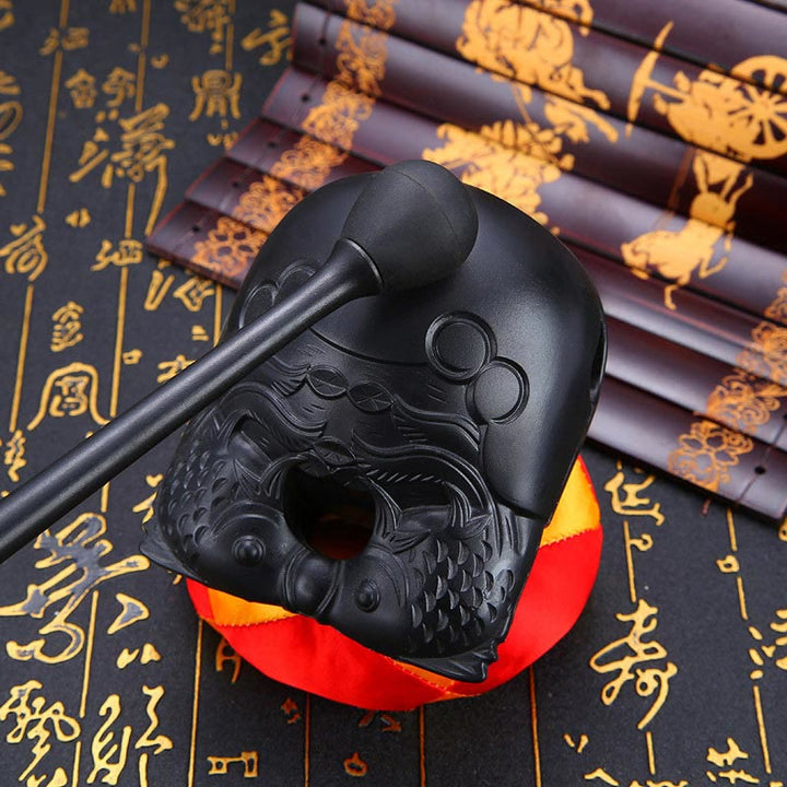 Modello di pesce Koi Mindfulness Tempio buddista Mokugyo Tamburo di pesce in legno