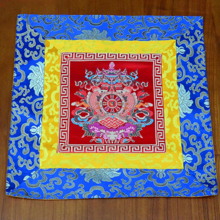 Tappetino per preghiera, meditazione, forza, nodo infinito, Vajra Man-Bcu, Kalachakra, simboli di buon auspicio