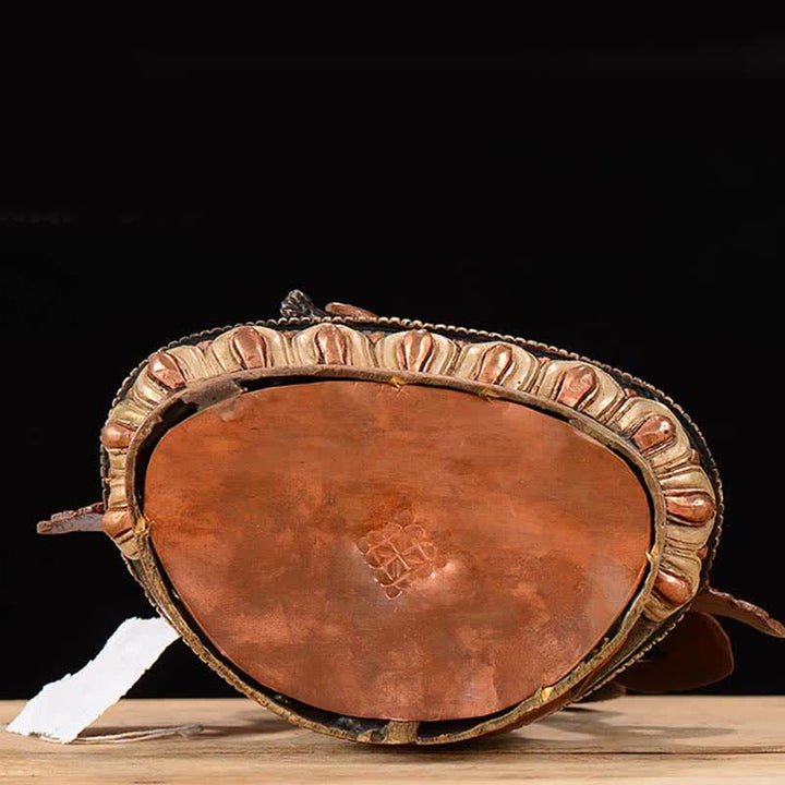 Statua di rame di protezione di Avalokitesvara a quattro braccia del Bodhisattva Chenrezig Decorazione - image 13