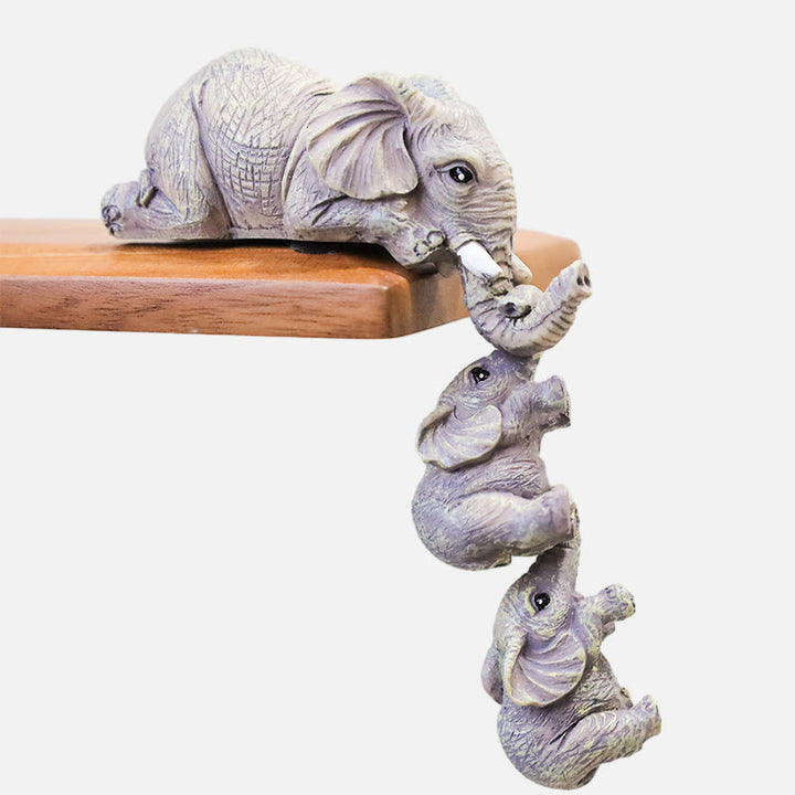 Buddha Stones 3 pezzi Feng Shui Elefante Sitter Figurine Ricchezza Figurina Decorazione della casa