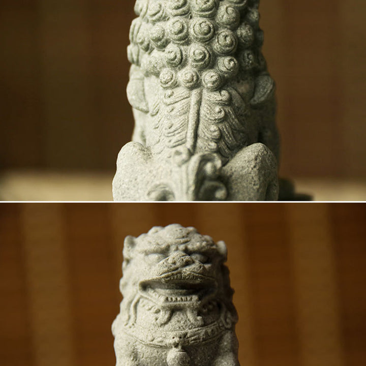 Buddha Stones Leone Fu Foo Cani Elefante Allontanare il Male Benedizione Decorazione della Casa