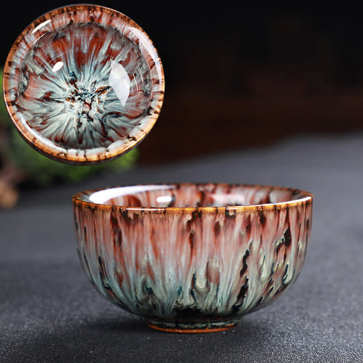 Tazze da tè in ceramica colorata con Buddha Stones, per casa e ufficio - PeachPuff - image 82