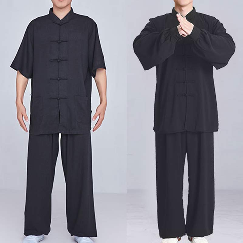 Buddha Stones Meditazione Zen Preghiera Spirituale Tai Chi Qigong Pratica Unisex Ricamo Abbigliamento Set - image 22