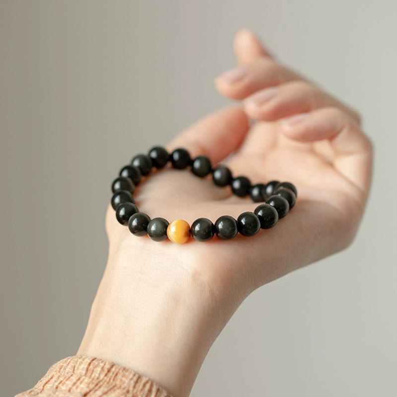 Braccialetto Buddha Stones Natural Rainbow Obsidian Tiger Eye Positive Love