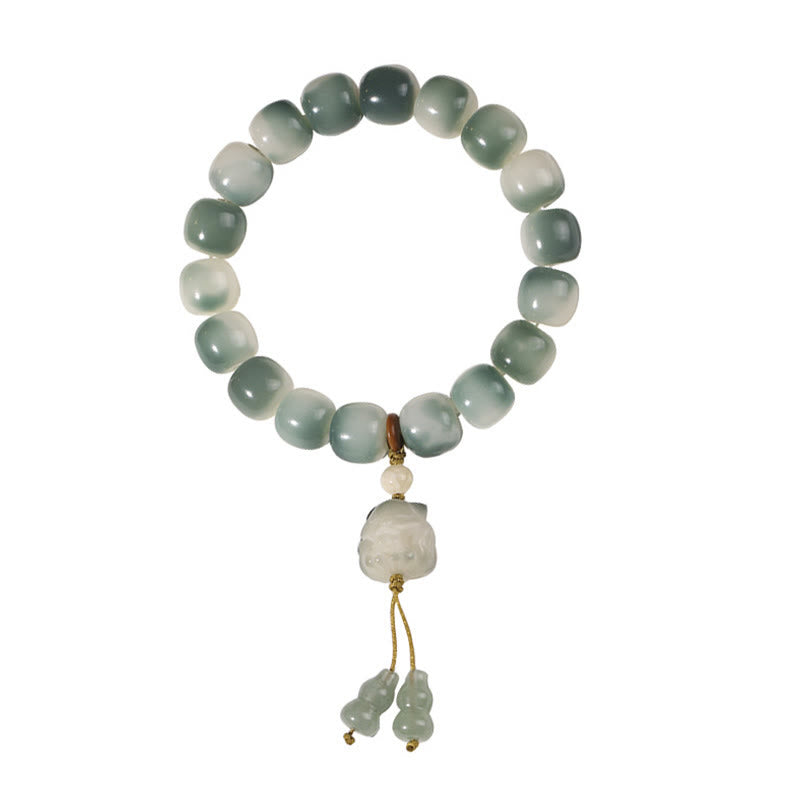 Bracciale della pace Buddha Stones, semi di Bodhi sfumati, volpe a nove code, zampa di gatto, artiglio di pigna - image 11