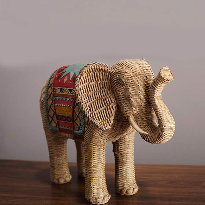Decorazione per la casa in resina con elefante, saggezza e ricchezza