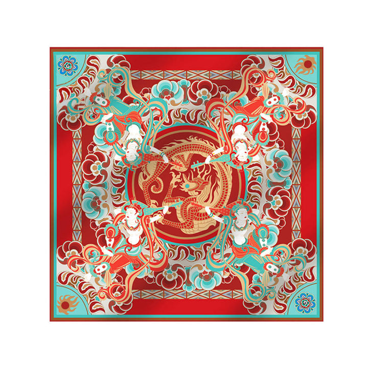 Buddha Stones Dunhuang Rebound Pipa Flying Frescoes Sciarpa in seta di gelso al 100% Scialle Dunhuang di qualità premium 6A
