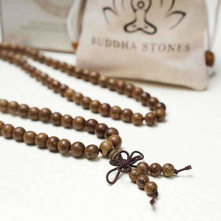 Buddha Stones 108 Mala Beads Bracciale Preghiera Meditazione Sandalo Elastico