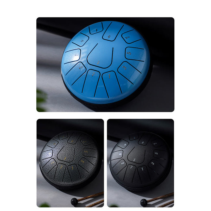 Buddha Stones Steel Tongue Drum Sound Healing Meditazione Yoga Lotus Drum Kit 11 Note 6 Pollici