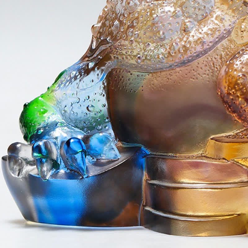 Rana Feng Shui fatta a mano in cristallo Liuli, pezzo d'arte, ricchezza, decorazione per la casa e l'ufficio - image 17