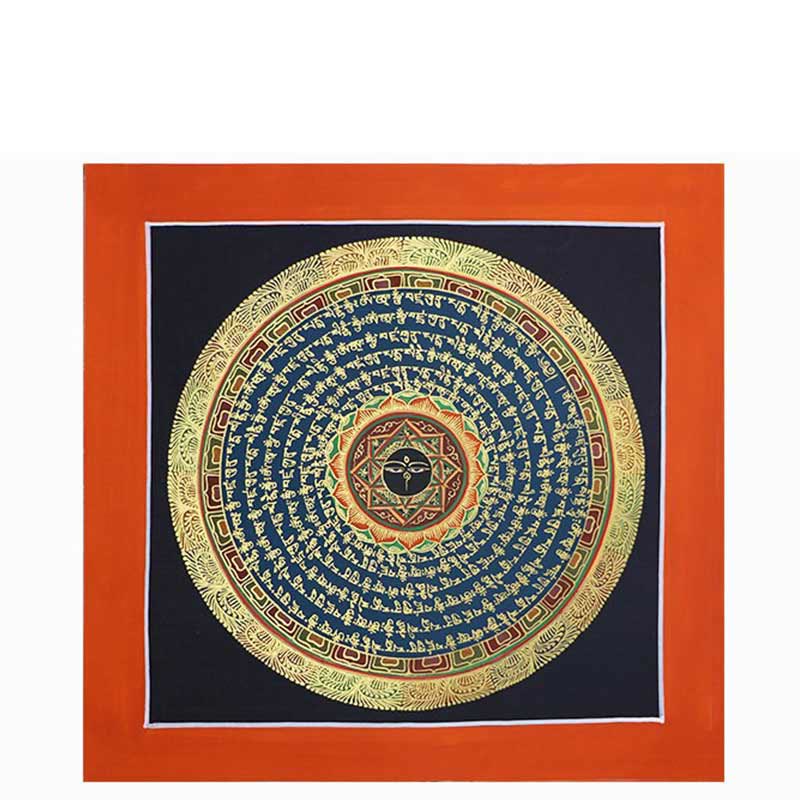 Dipinto Thangka tibetano fatto a mano, benedizione spirituale, scatola cieca, motivo a colori casuali