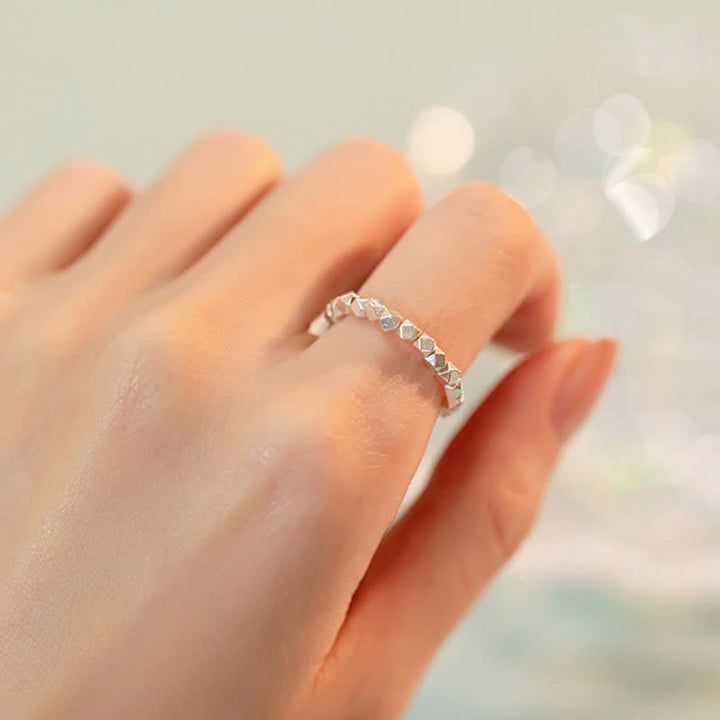 Anello di benedizione con perline in argento sterling 925 Buddha Stones