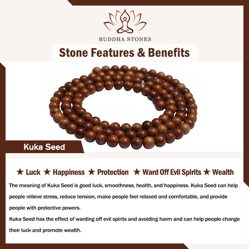 Braccialetto di giada con semi di Kuka Buddha Stones, ricchezza e fortuna