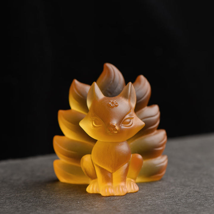 Buddha Stones Piccola Volpe a nove code Successo Forza Casa Figurina Decorazione