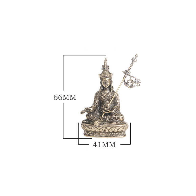 Statua del Buddha Padmasambhava, decorazione del tempio, ornamento della serenità in rame