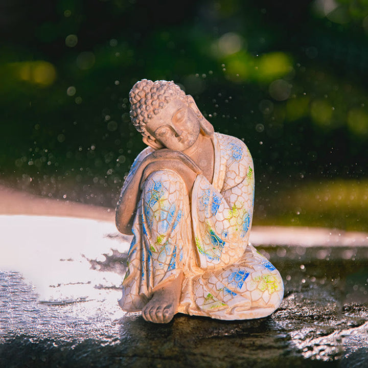 Statua in resina di Buddha Zen in meditazione, decorazione per la casa