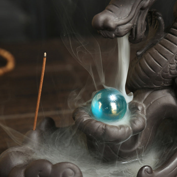 Buddha Stones Decorazione bruciatore di incenso protezione drago tibetano - image 6