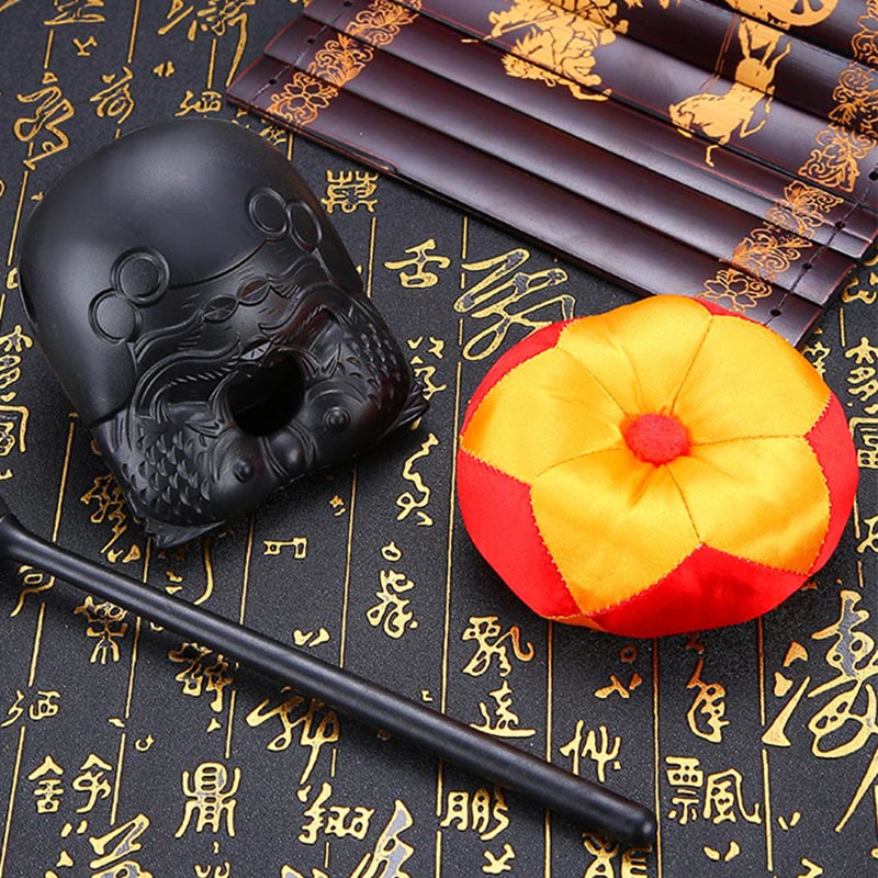 Modello di pesce Koi Mindfulness Tempio buddista Mokugyo Tamburo di pesce in legno