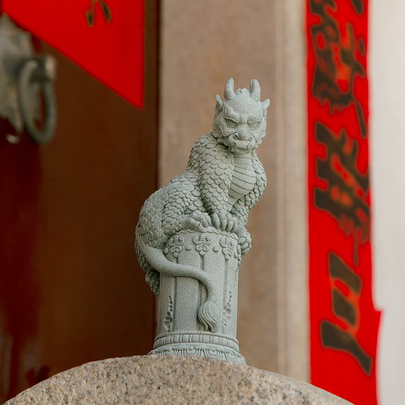 Buddha Stones Feng Shui in piedi seduto drago successo fortuna decorazione della casa - Drago in piedi 12*27*10cm - image 3