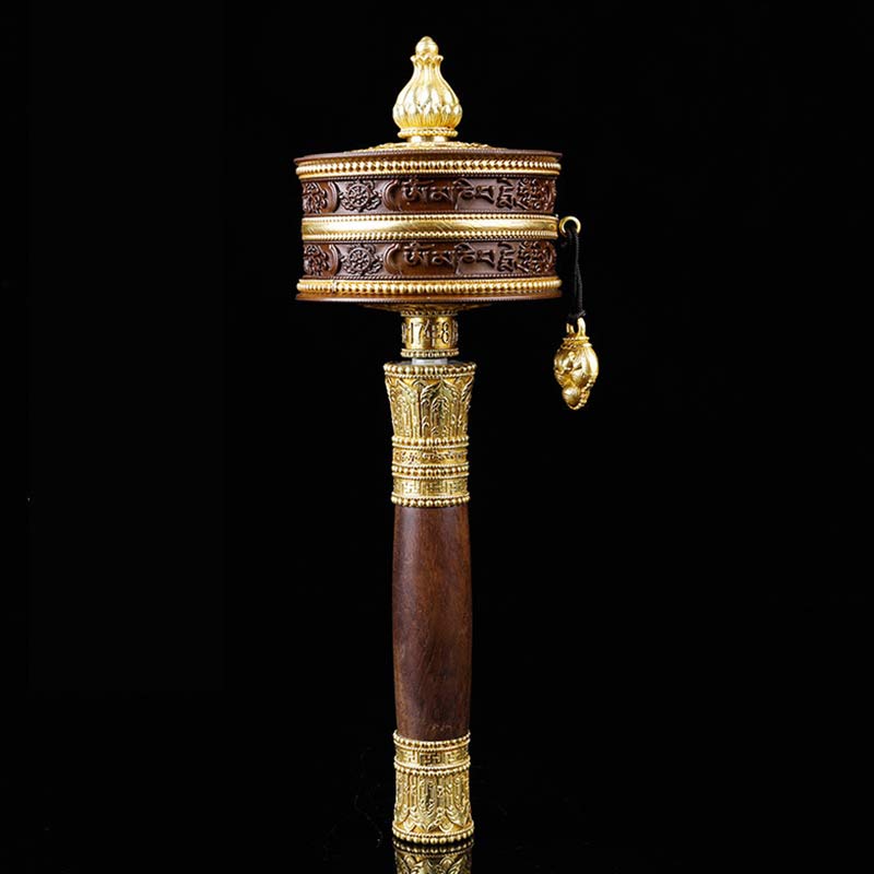Ruota di preghiera tibetana Sei parole vere Decorazione in rame con bilanciamento - Piccolo - image 0
