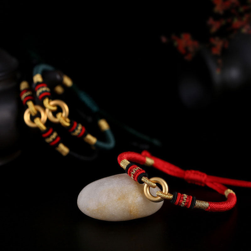 Braccialetto di coppia con corda rossa portafortuna FengShui Buddha Stones
