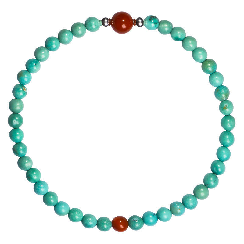 Braccialetto di protezione con perline di agata rossa e turchese Buddha Stones - image 7