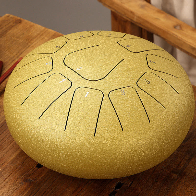 Buddha Stones Steel Tongue Drum Sound Healing Mindfulness Meditazione Yoga Drum Kit 11 Note 8 Pollici - Oro - image 0
