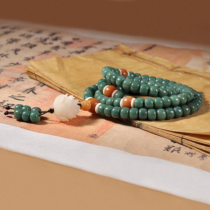 Braccialetto di successo Buddha Stones Lotus Cyan Bodhi Seed