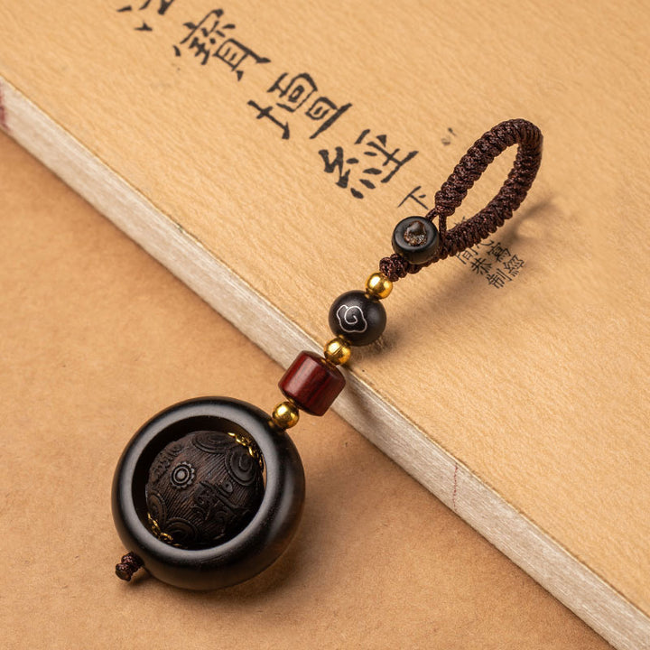 Buddha Stones Tibetano Piccola Foglia Sandalo Rosso Ebano Fortuna Protezione Rotazione Decorazione