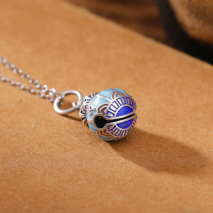 Collana con ciondolo della saggezza con design a zucca inciso in argento sterling 999 Om Mani Padme Hum Buddha Stones - image 4