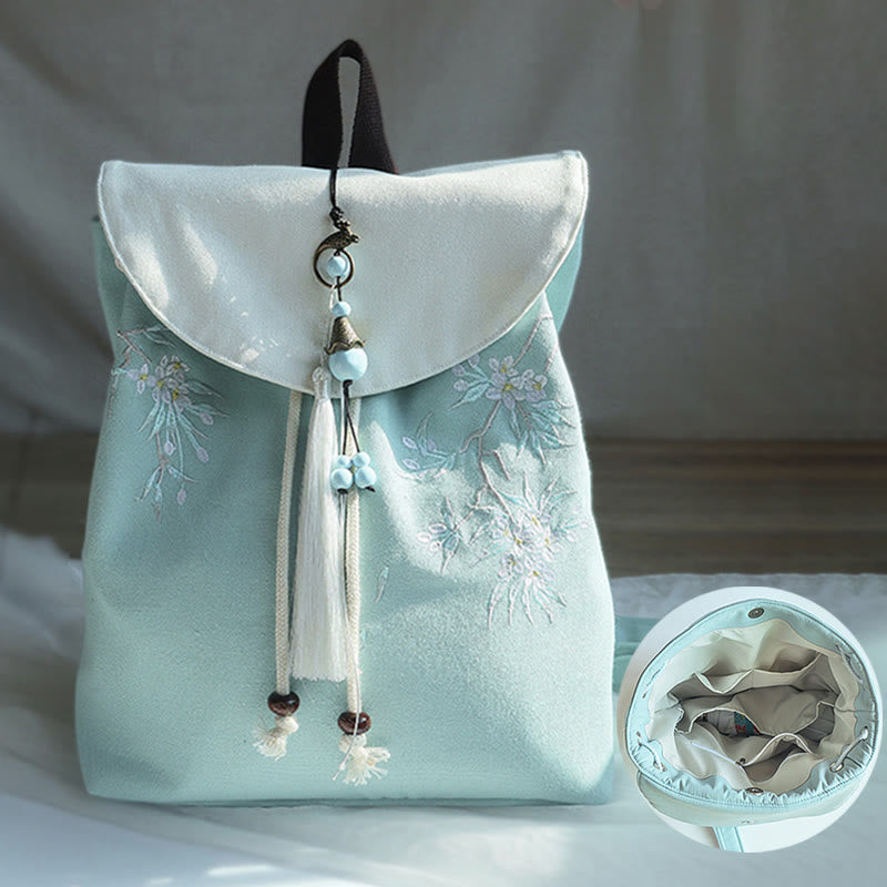 Zaino in tela di grande capacità ricamato a mano Buddha Stones - image 1