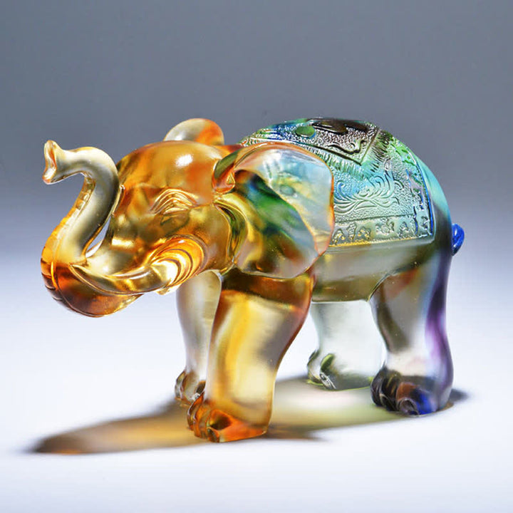 Elefante di cristallo Liuli fatto a mano, pezzo d'arte, saggezza, ricchezza, decorazione per la casa
