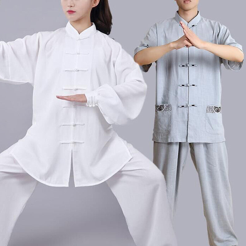Buddha Stones Meditazione Zen Preghiera Spirituale Tai Chi Qigong Pratica Unisex Ricamo Abbigliamento Set - image 1