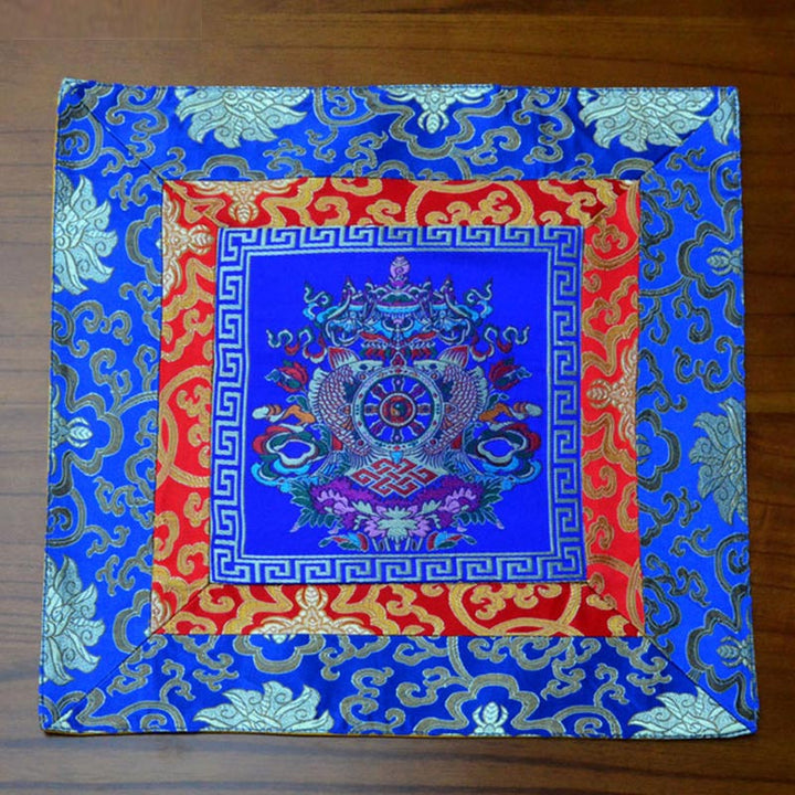 Tappetino per preghiera, meditazione, forza, nodo infinito, Vajra Man-Bcu, Kalachakra, simboli di buon auspicio
