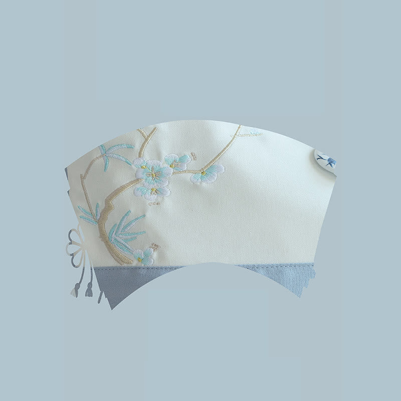 Borsa a tracolla grande capacità in tela con ricamo in bambù, prugna, fiore di pera, pesco - image 21